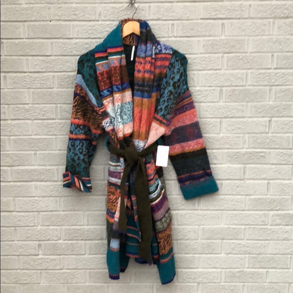 NEW Free People Fantasia Fairisle Sweater Cardi - Picture 5 of 8